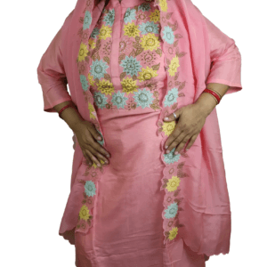 Pink and Multicolour Flower Engraved Salwar Suit (Design No. 769)